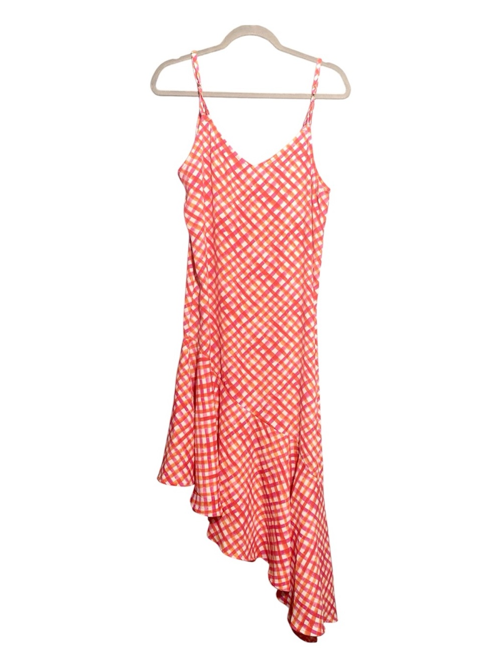 NWT Tommy Bahama Harbour Island Ruffle Asymmetrical Paradise Coral Slip Dress XS